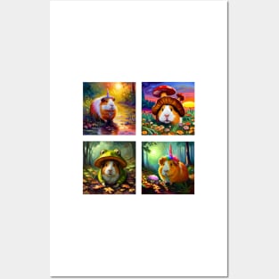 Fantasy Woodland Guinea Pigs Posters and Art